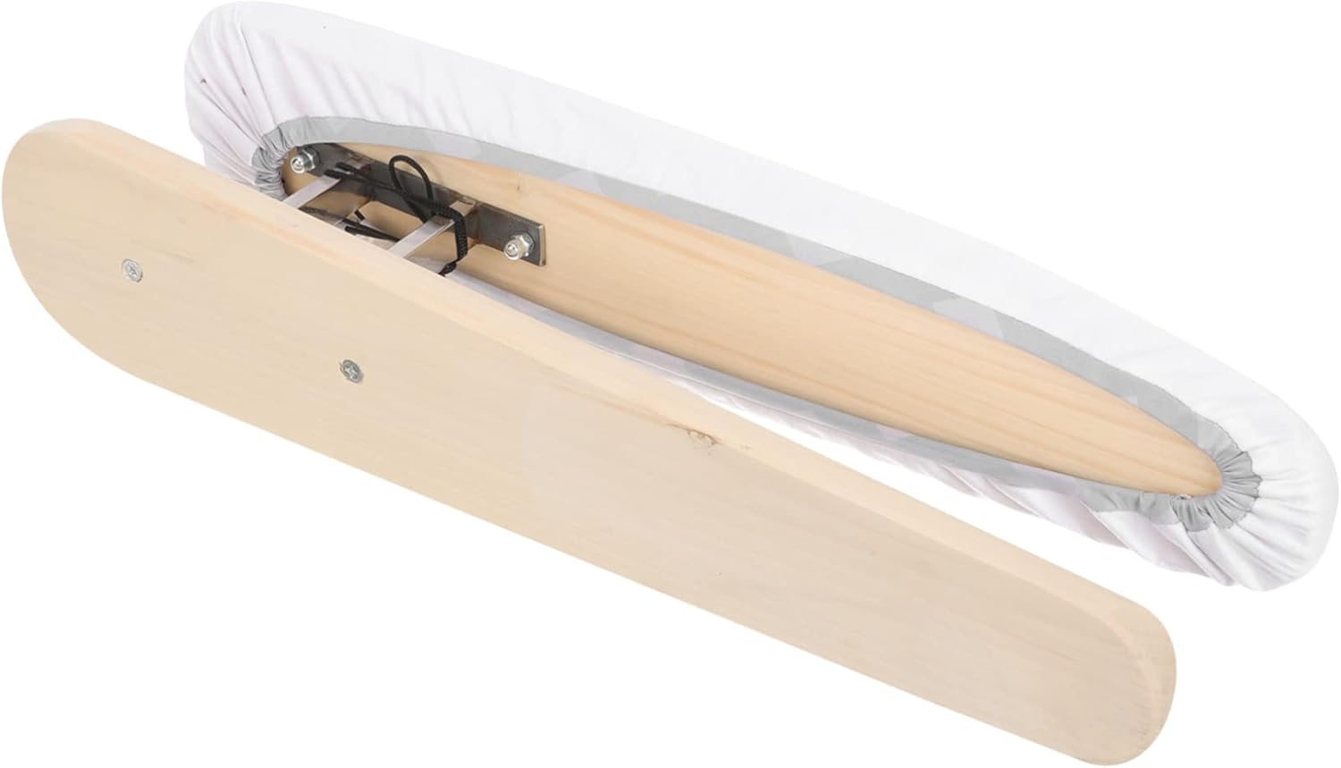Portable Wooden Ironing Board with Non Slip Base and Cloth Cover Compact Household Shirt Ironing Mat for Space Saving and Home Use