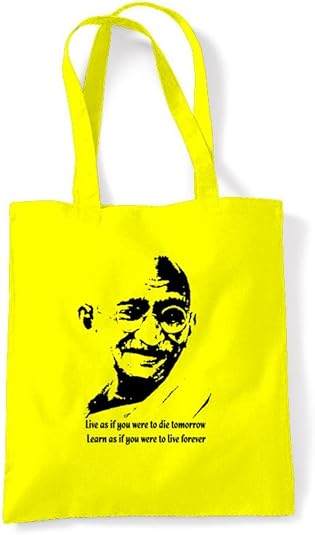 Women's Gandhi Vegetarian Quote Tote Bag - 100% Cotton Reusable Shopper Bag, 42x38cm, Eco-Friendly Shoulder Bag - View #8
