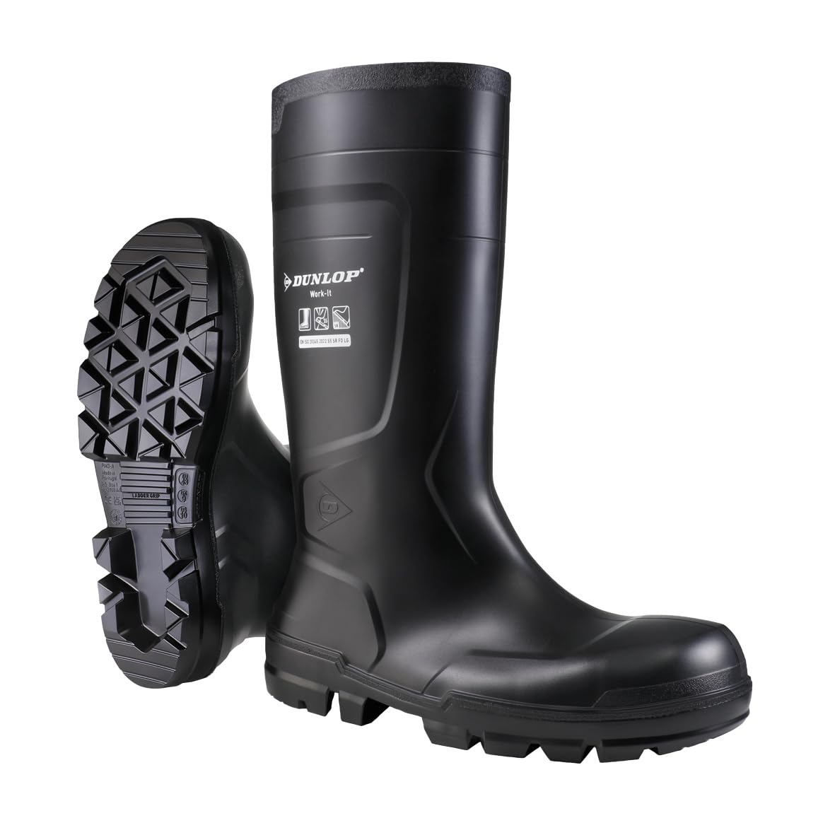 Dunlop Work-It Full Safety Waterproof Wellington Men's | Safety Boots  | Black  | UK Size 10.5