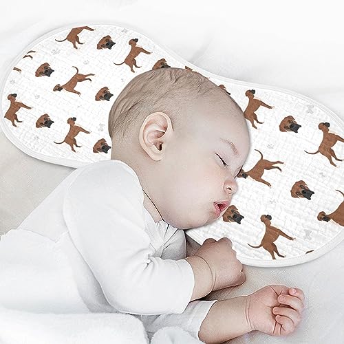 Boxer Dog Pattern Muslin Burp Cloths for Baby 2 Pack Soft 100% Cotton Baby Washcloths Bibs for Boy Girl4