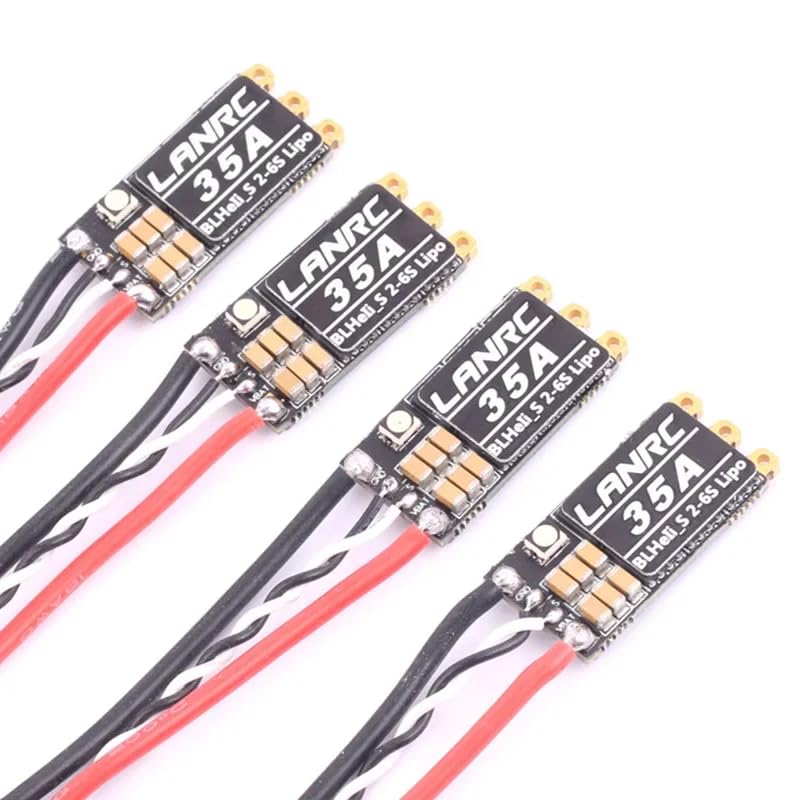 35A/45A LANRC BLHeli_S 2-6S Lipo ESC Built-in Programmable RGB LED D-Shot 150/300/600 ONESHOT125 for RC FPV Quadcopter (4PCS 35A ESC)