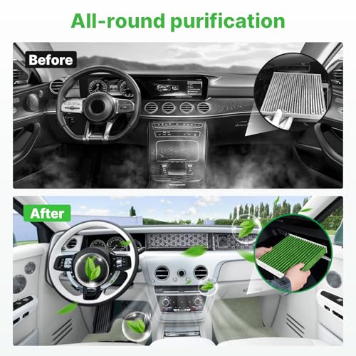 RVgolf 2 peças de filtro de ar para cabine Kona Tucson Veloster Venue Seltos Soul Sportage filtro de