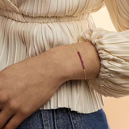Pure Collection by Ross-Simons 2.70 ct. t.w. Ruby Bead Bolo Bracelet 14kt Yellow Gold2