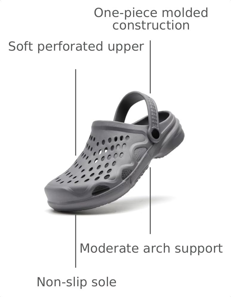 Image of FLIOZY Men's Garden Clogs Shoes Non Slip Shower Slippers Summer Outdoor Beach Sandals
