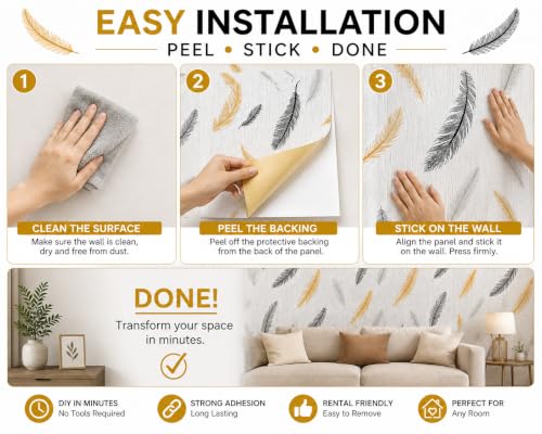 Image of Barebeauty 70 x 70 CM Brick Wallpaper 3D Wall Panel | Self-Adhesive Waterproof Foam Wall Sticker | Peel & Stick Decor for Home, Bedroom & Living Room (Pack of 5, 26.35 Sq. Ft. Approx)