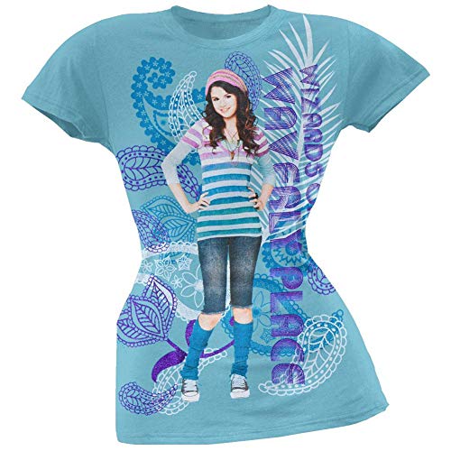 Wizards of Waverly Place - Girls Floral Alex T-Shirt - Medium Light Blue