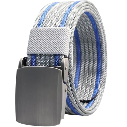 Two Tone Striped Metal Buckle Nylon Quick Release Colorful Belt Key Ring Strap, Metal Buckle