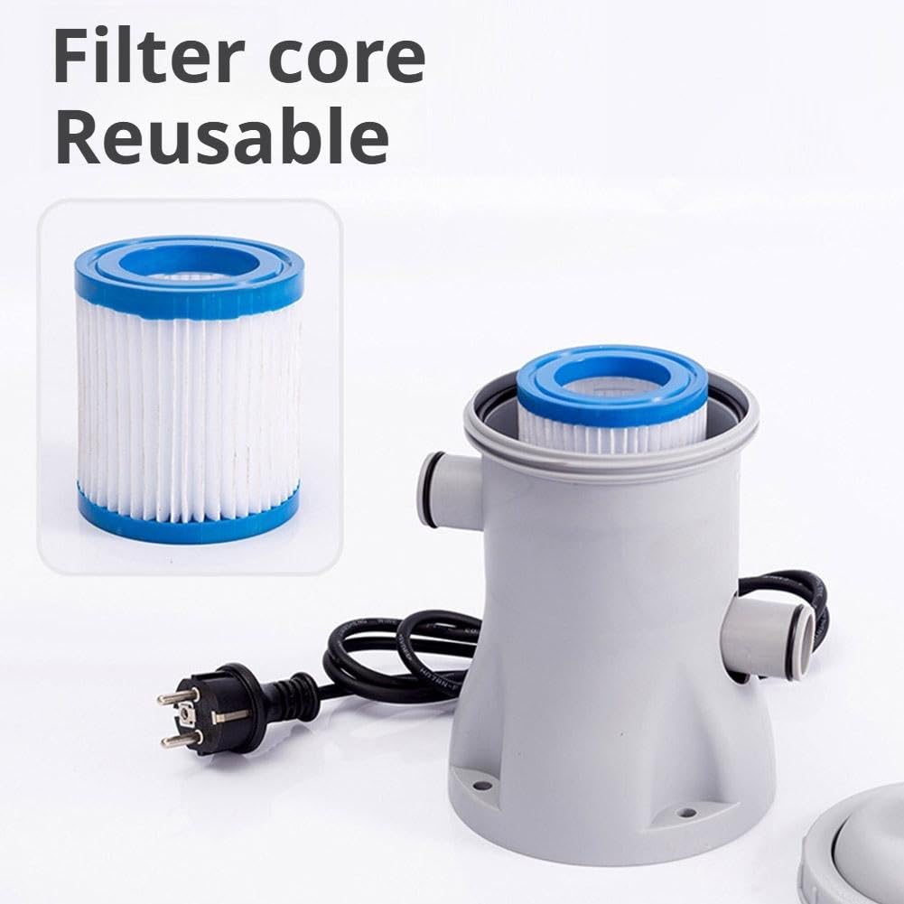 Pompa filtro per piscina, 330 GPH tasso di pompa per piscina, pompa filtro a cartuccia per piscine a terra, pompa filtro per piscina, sistema di pompaggio per piscina pulitore di circolazione