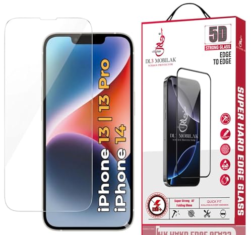 Dl3 Mobilak Tempered Glass Screen Protector for iPhone 14 / iPhone 13 / 13 Pro / 17e / 16e - Clear, 9H Hardness, Anti-Scratch, Case Friendly
