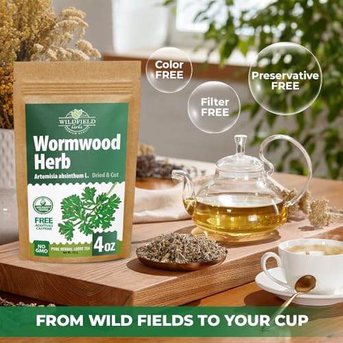 Image of 4 oz. Wormwood Tea Wormwood Herb Dried Herb Tea (Artemisia Absinthium) - 113g Dry Wood Worm Artemisiae Absinthii Herba Artemisa Ajenjo Hierba