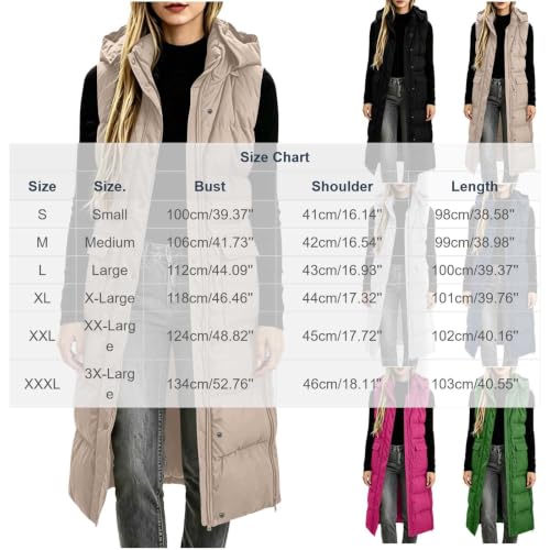 Long Puffer Vest Women Hooded Quilted Sleeveless Jacket Fall Winter Outfits - image 5