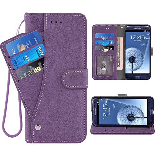 ELISORLI Compatible con Samsung Galaxy S3 Funda tipo cartera con cordón de muñeca de cuero con soporte para tarjetas de teléfono para Gaxaly SIII Neo Galaxies S III 3 3S GS3 I9300 mujeres y hombres,