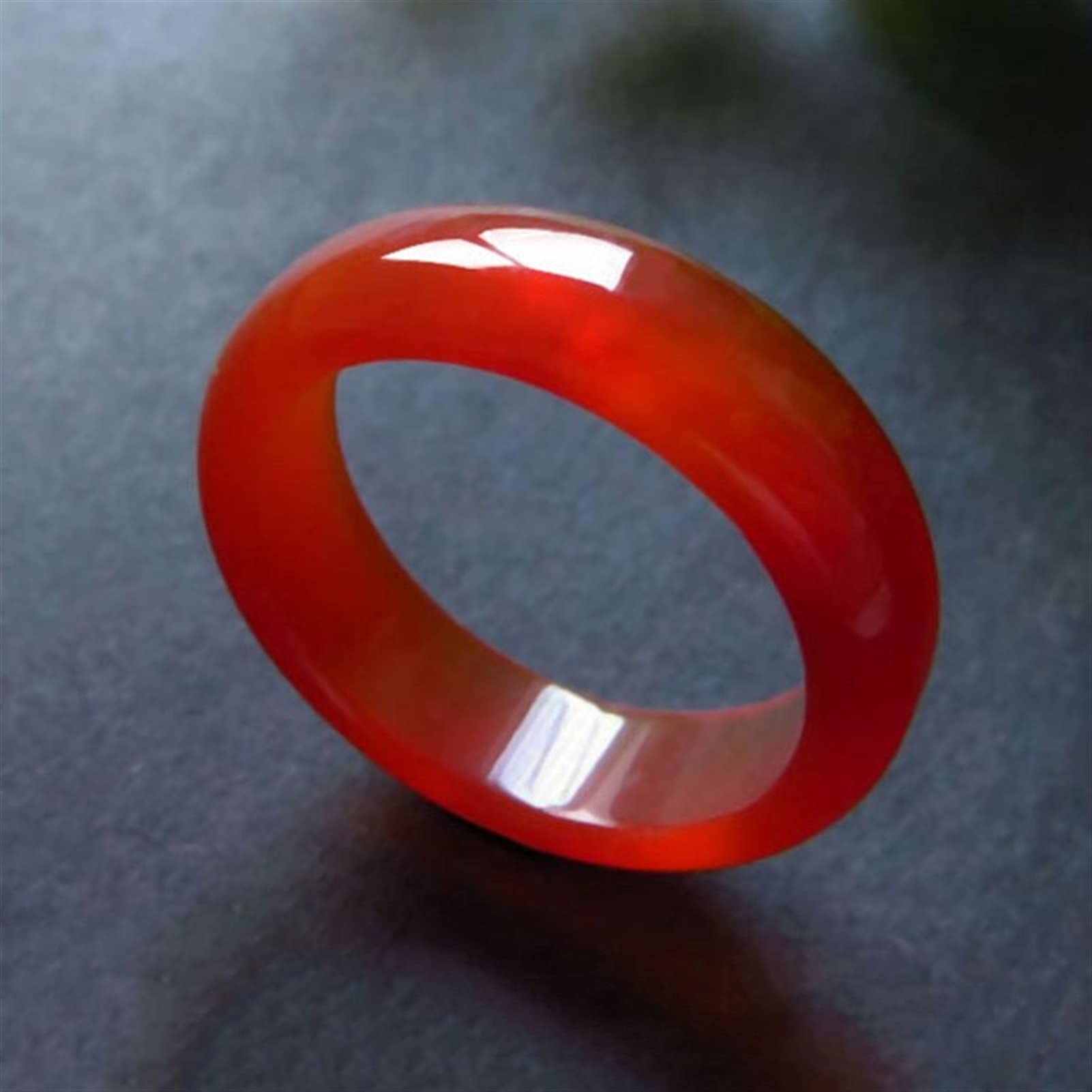 YZDKJ Natural Chalcedony Hand-carved Jade Ring Fashion Jewelry Jade Jade Rings In Lovers (Gem Color : 2, Ring Size : 16)