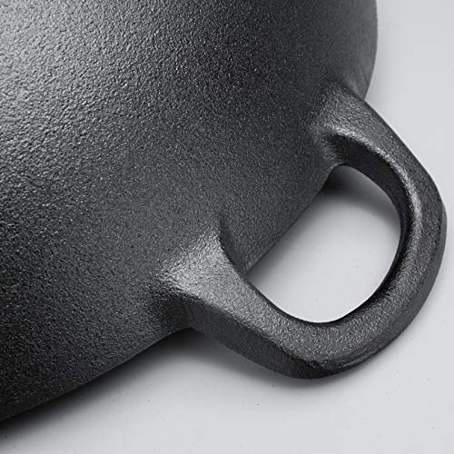 Wok de acero carbono 14 pulgadas fondo plano con dos asas miniatura 5