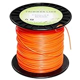 SENZHAO 3ポンド 0.95インチ ストリングトリマーライン ほとんどのトリマータイプに対応 業務用ウィードイーターストリング x 821フィート ラウンドナイロン 高耐久 (レッドオレンジ)