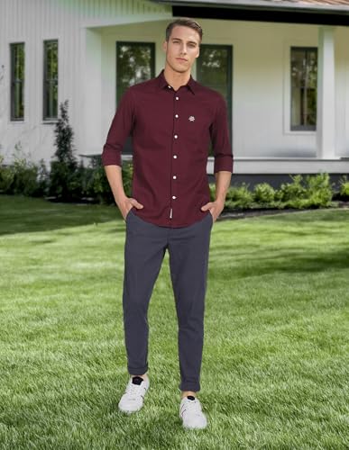 Image of U.S. Polo ASSN. Men's Solid Spread Collar Premium Cotton Dobby Tailored Fit Shirt