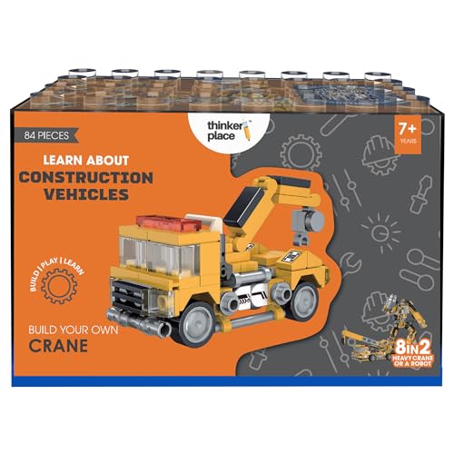 Image of STEM Construction Vehicle Building Blocks Set (84 Pcs) | DIY Crane Toy for Kids 7+ Years (Boys & Girls) | Educational Engineering Toy | Creativity & Problem Solving