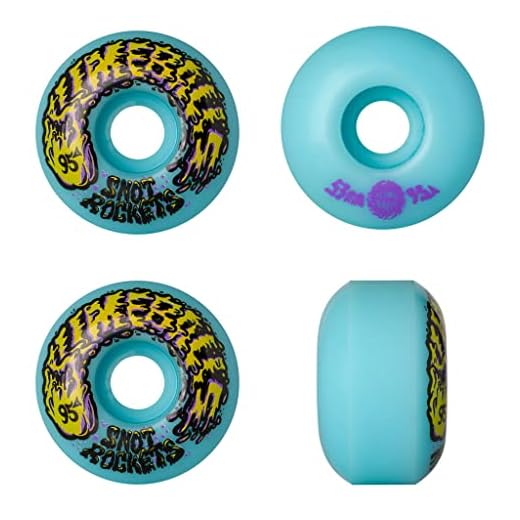 SANTA CRUZ Slime Balls Skateboard Wheels 53mm Snot Rockets 95A Pastel Blue
