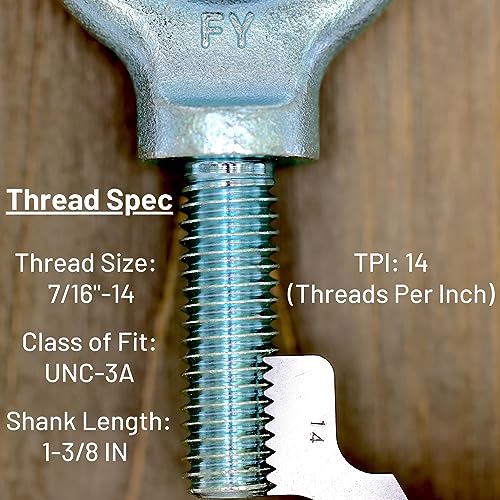 Image of Lifting Shoulder Eye Bolt 7 /16 inch-14 X 1-3 /8 inch | Blue Bright Zinc Plated