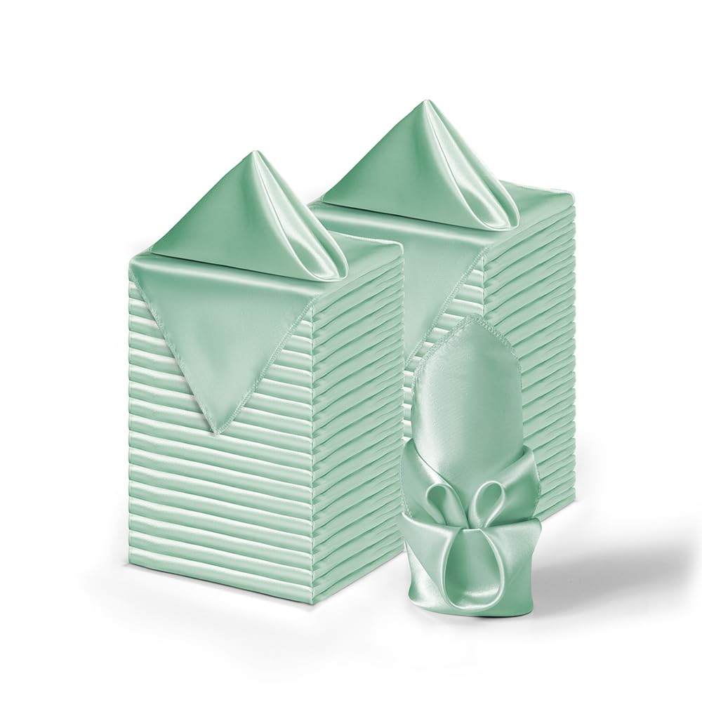 Counfeisly 36 Pack Square Satin Dinner Napkins, 16x16 Inches Silky Soft Smooth Table Cloth Napkins for Restaurant Weddings Banquet Party Decoration,