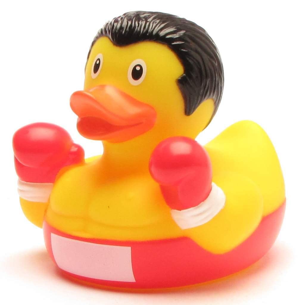 Duckshop I Rubber Duck Boxer I Squeaky Duck | L: 8 cm.