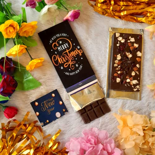 Image of Expelite Merry Christmas and Happy New Year Chocolate Gift Bar 100 Grams Merry Christmas and Happy New Year Chocolate Gift for Girlfriend Wife Kids Boys