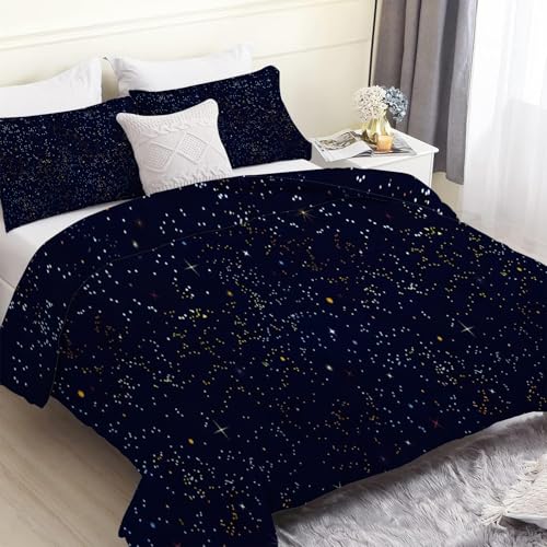 FamHarbor Starry SkyB68 - Juego de edredón individual de 7,5 tog, reversible, sin funda, suave y cómodo para todas las estaciones (135 x 200 cm) con 2 fundas de almohada