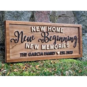 Personalized New Home Sign with Names | New Beginning New Memories Sign | New Home Wood Sign | Realtor Gift | Housewarming Gift, Custom Established Home Sign Personalized New Home Sign with Names New Beginning New Memories Sign New Home Wood Sign Realtor Gift Housewarming Gift Custom Established Home Sign