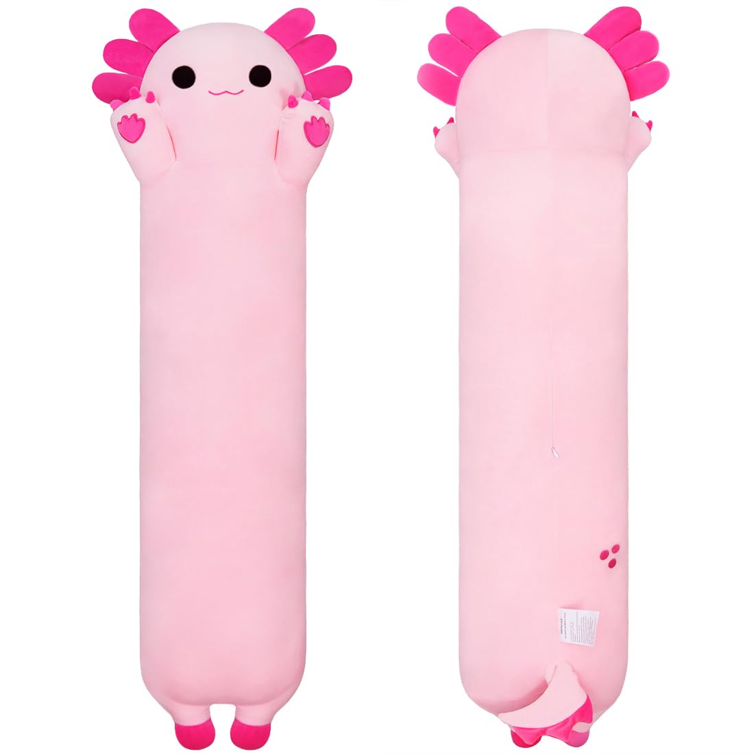 Sausudols Long Axolotl Plush, 35.4” Long Axolotl Body Pillow for Kids, Cute Axolotl Stuffed Animals for Girls, Soft Plushies Toy Gifts for Birthday