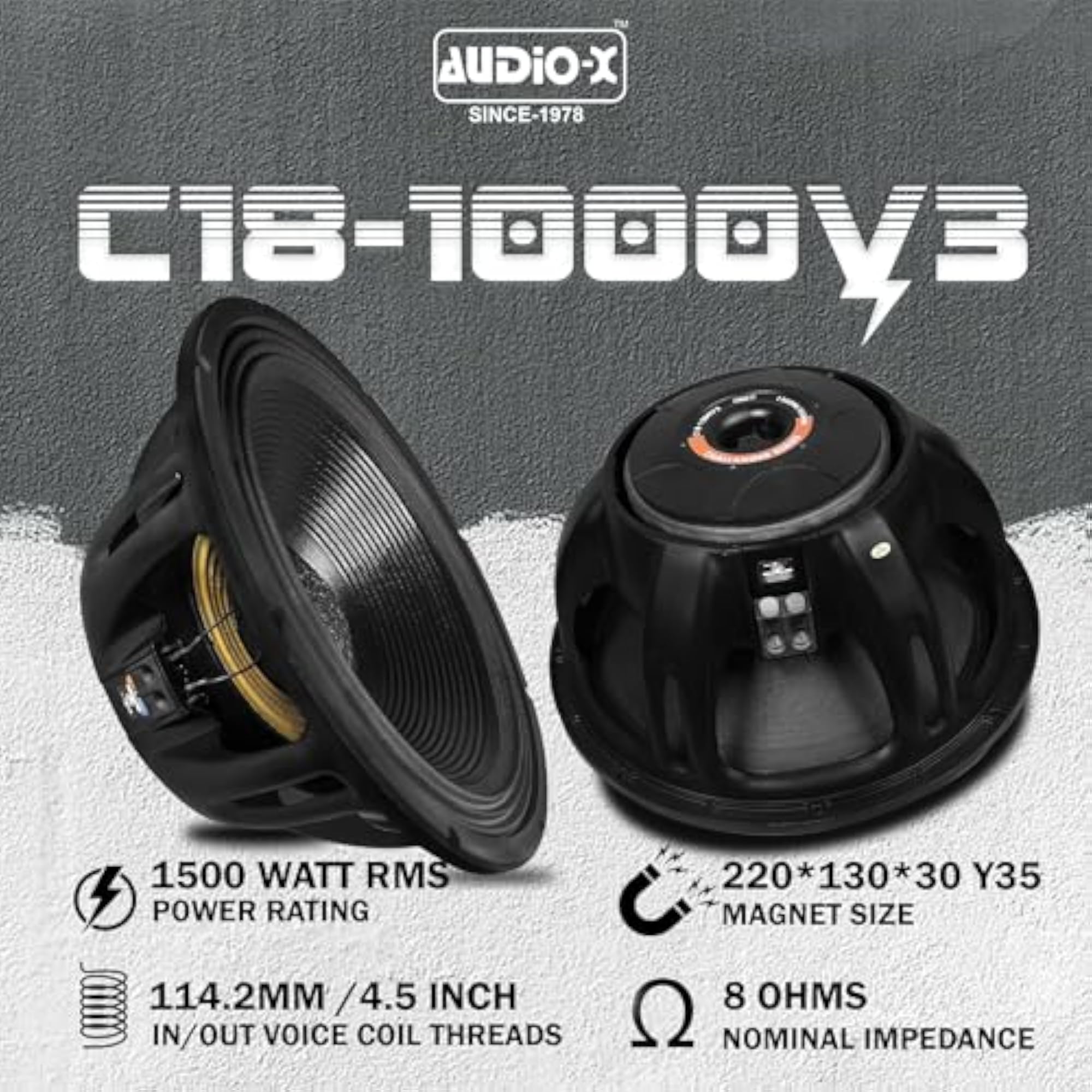 C18-1500W V3, 18-Inch DJ Subwoofer Speaker