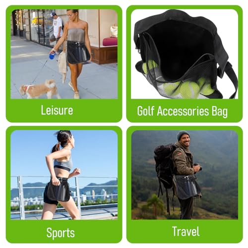 HJZHII Verstellbarer Tennisball-Bandhalter, 8-10 Tennisbälle Halter Tasche Beutel Träger Tragezubehör Pickleball-Hüfthalter Netzlochbeutel für Trainer Coach Enthusiast