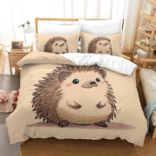 Housse de couette avec fermeture éclair motif hérisson 3D, parure de lit 3 pièces pour ado King - 2