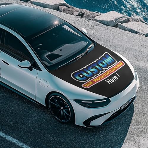 Image of Customized Car Hood Cover All-Season Protection Car Hood Cover Protector Stretch Polyester Fabric Cover Removable Automotive Accessories Ft Fits Most Cars