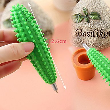 Divistar, penna a sfera con cactus creativa di Silly Gifts per ufficio, scuola, 2 pezzi