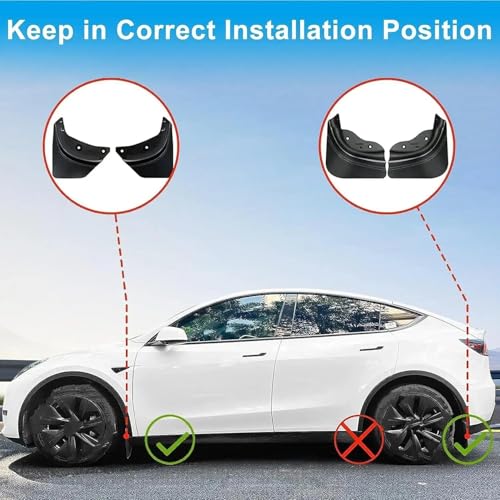 Bavettes pour Tesla Model Y Juniper 2025+ garde-boue robustes - 6