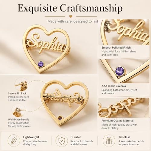 Image of Custom Name Lapel Pin Personalized Script Brooch for Women Men, Customizable Name Badge Elegant Cursive Letter Pin, Minimalist Jewelry Gift for Wedding Birthday Anniversary