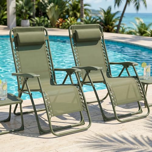 CASABEL Chaise Pliante Zéro Gravité, Fauteuil extérieur inclinable, Acier Anti‑Rouille et Toile Textilene résistante, idéal Bain de Soleil, terrasse ou...