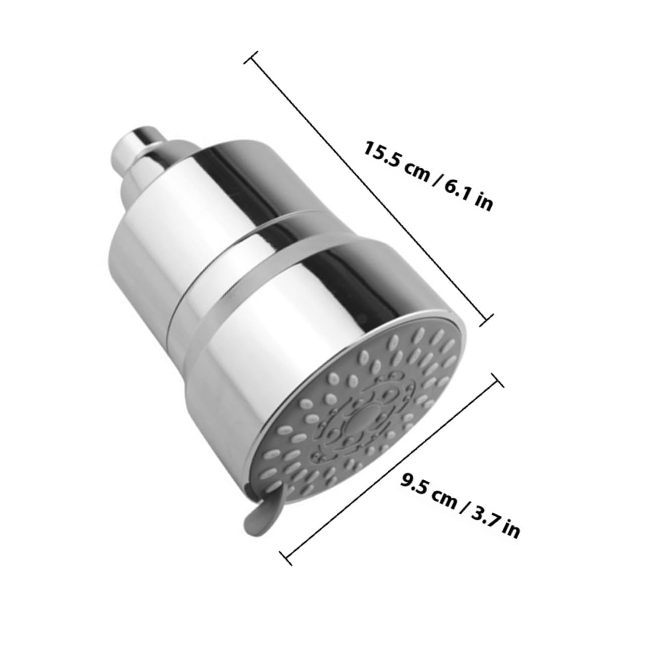 Duschkopf Wasserfilter mit Verstellbarem Winkel, Silber, Abs und Metall