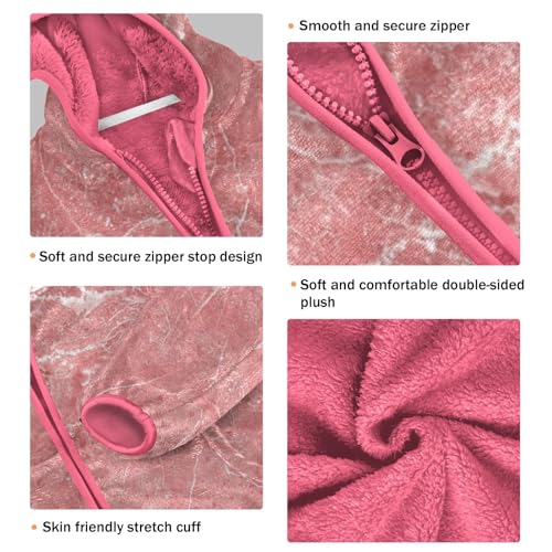 GuoChe Pink Marble Vintage Stone Sherpa Coat3