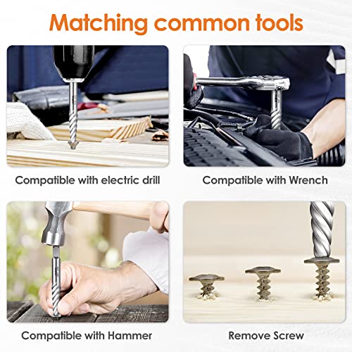 Image of 6 Pcs Screw Extractor Spiral Flute Bolt Extractor Set Stripped Screw Remover Cr-MO Easy Out Bolt Extractor Set Cool Gadgets for Men,Removing Stripped Screws and Broken Bolts | Stripped Screw Remover, Cr-MO, Spiral Flute Extractor Set, Bolt Extractor Kit for Removing Stripped Screws and Broken Bolts