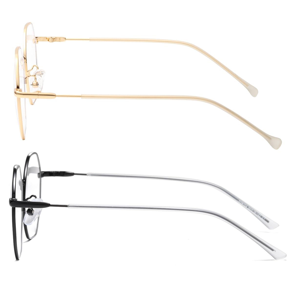 JOVAKIT Occhiali da vista poligonali blu con blocco della luce per donne e uomini, vintage, ottagonali, quadrati, senza prescrizione medica, in metallo