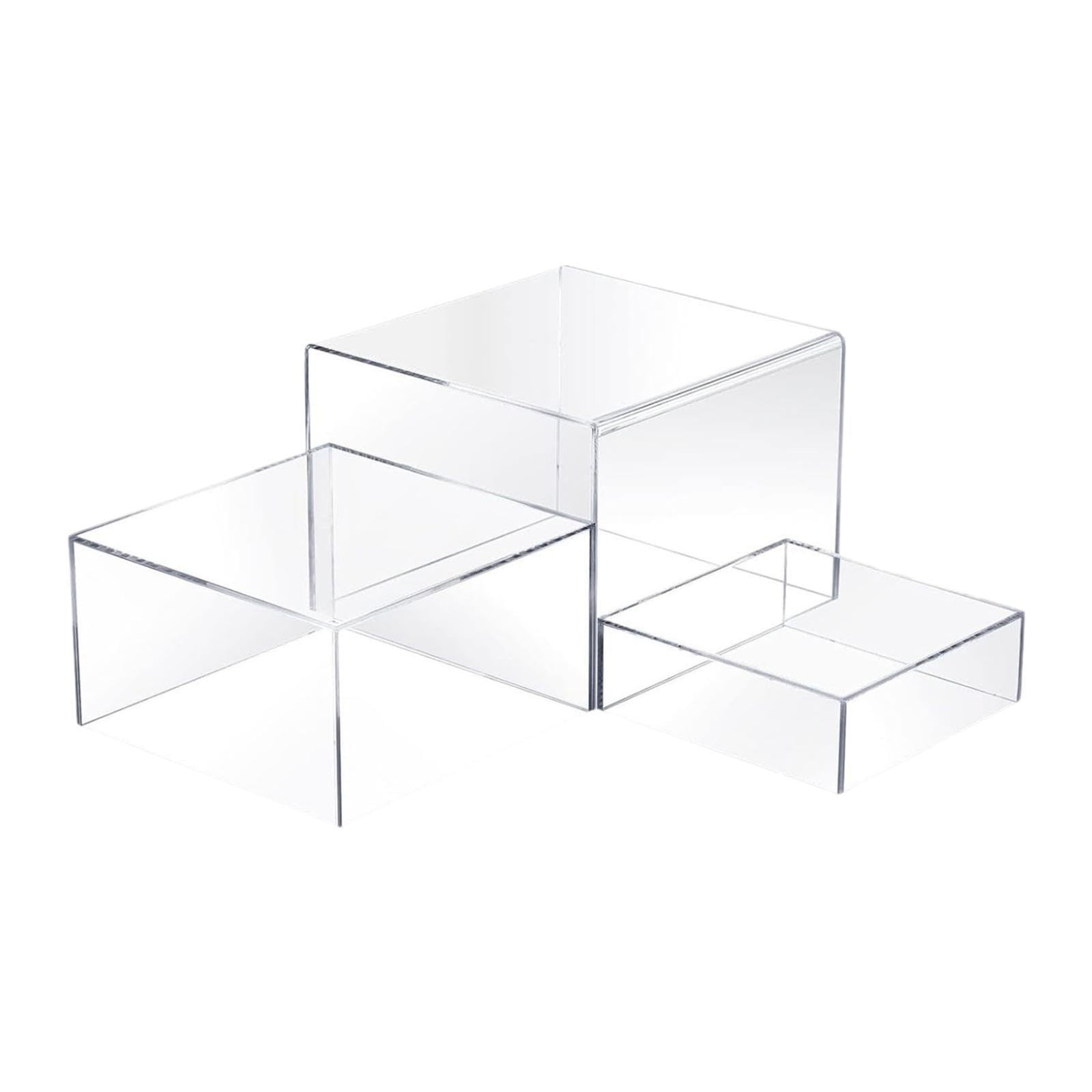 YIXANNX Food Riser For Buffet Table Acrylic Display Stand Must Have For Event Planners Set Includes Food Riser In 3 Different Sized Weddings Cupcake Candy , Clear