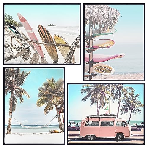 Tropical Palm Trees Beach Art LARGE 11x14 - Coastal Wall