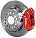 NEW WILWOOD REAR DISC BRAKE KIT, 12" ROTORS, PARKING BRAKE ASSEMBLIES, RED 4 PISTON DYNALITE CALIPERS, PADS, FOR REAR ENDS WITH GM 10/12 BOLT AXLE FLANGES & A 2.81" OFFSET, CHEVY BUICK OLDS PONTIAC
