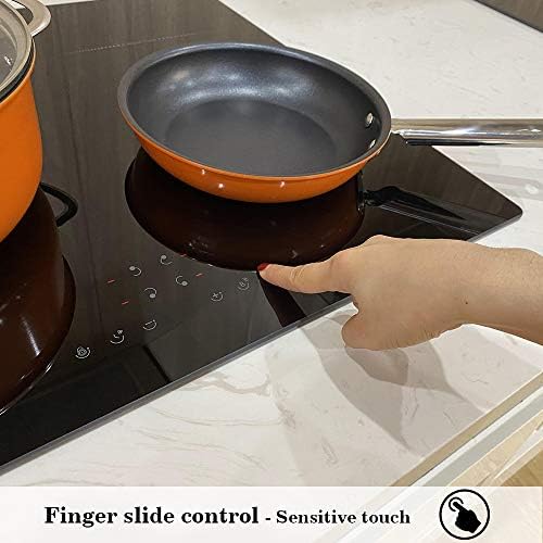 COVERCOOK Plug in Induction Hob 4 Cooking Burners Electric Cooktop, 60cm Bulit in Worktop Table top Hot Plate Cooker, Suitable for Iron, Stainless Steel and Alloy Pans, 13 Amp 2800W