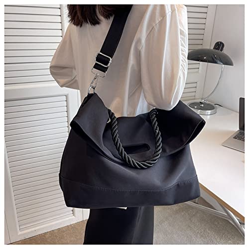 Image of Women Shoulder Bags Canvas Tote Bag Handbag Large Hobo with Pockets Work Bags for Women and Men