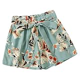 Shorts Femmes Femmes Fleurs Imprimé Cordon Court Femmes Taille Haute Bandage Shorts Décontracté Lâche Été Shorts L Bleu Livraison Gratuite