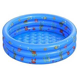 Opblaasbaar zwembad, draagbare ronde zomer peddelen badkuip voor babyblauw 130x40cm, baby badend zwembad,
