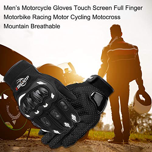 Sangmei Luvas de motocicleta masculinas tela sensível ao toque de dedo completo motocicleta motocicl
