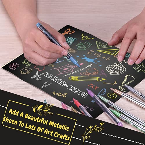 Mr. Pen- Metallic Paint Markers,10 Colors, Metallic Markers For Black Paper, Rock Painting, Card Making, Ceramics, Metal, Glass, Diy Photo Album, Scrapbooking Supplies, Metallic Non-Permanent Markers #TOP5